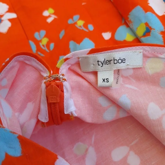 Tyler Boe Stella Dress - Size XS – Orange Floral – Sleeveless - Picture 12 of 15